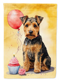 Welsh Terrier Happy Birthday House Flag 28x40 Porch Sleeve Pole Decorative Outside Yard Banner Artwork Wall Hanging, Polyester
