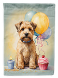 Wheaten Terrier Happy Birthday House Flag 28x40 Porch Sleeve Pole Decorative Outside Yard Banner Artwork Wall Hanging, Polyester