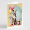 Whippet Happy Birthday Greeting Cards Pack of 8 Blank Cards with Envelopes Whimsical A7 Size 5x7