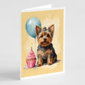 Yorkshire Terrier Happy Birthday Greeting Cards Pack of 8 Blank Cards with Envelopes Whimsical A7 Size 5x7