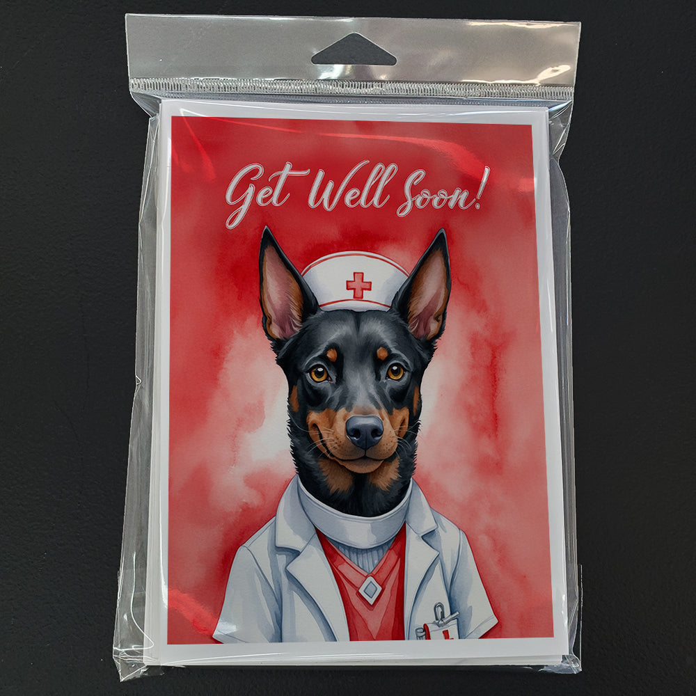 Australian Kelpie Get Well Soon Greeting Cards Pack of 8 Blank Cards with Envelopes Whimsical A7 Size 5x7