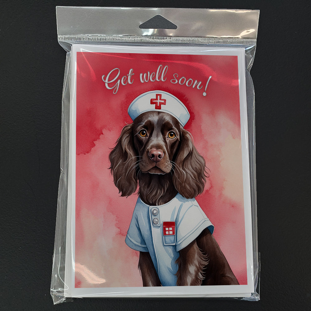 Boykin Spaniel Get Well Soon Greeting Cards Pack of 8 Blank Cards with Envelopes Whimsical A7 Size 5x7