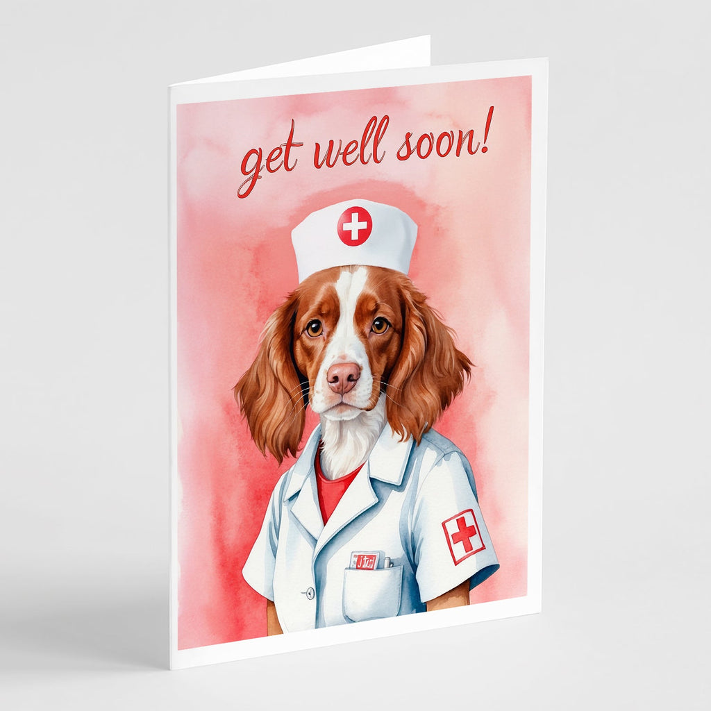 Brittany Get Well Soon Greeting Cards Pack of 8 Blank Cards with Envelopes Whimsical A7 Size 5x7
