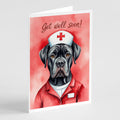 Cane Corso Get Well Soon Greeting Cards Pack of 8 Blank Cards with Envelopes Whimsical A7 Size 5x7
