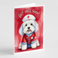 Coton De Tulear Get Well Soon Greeting Cards Pack of 8 Blank Cards with Envelopes Whimsical A7 Size 5x7