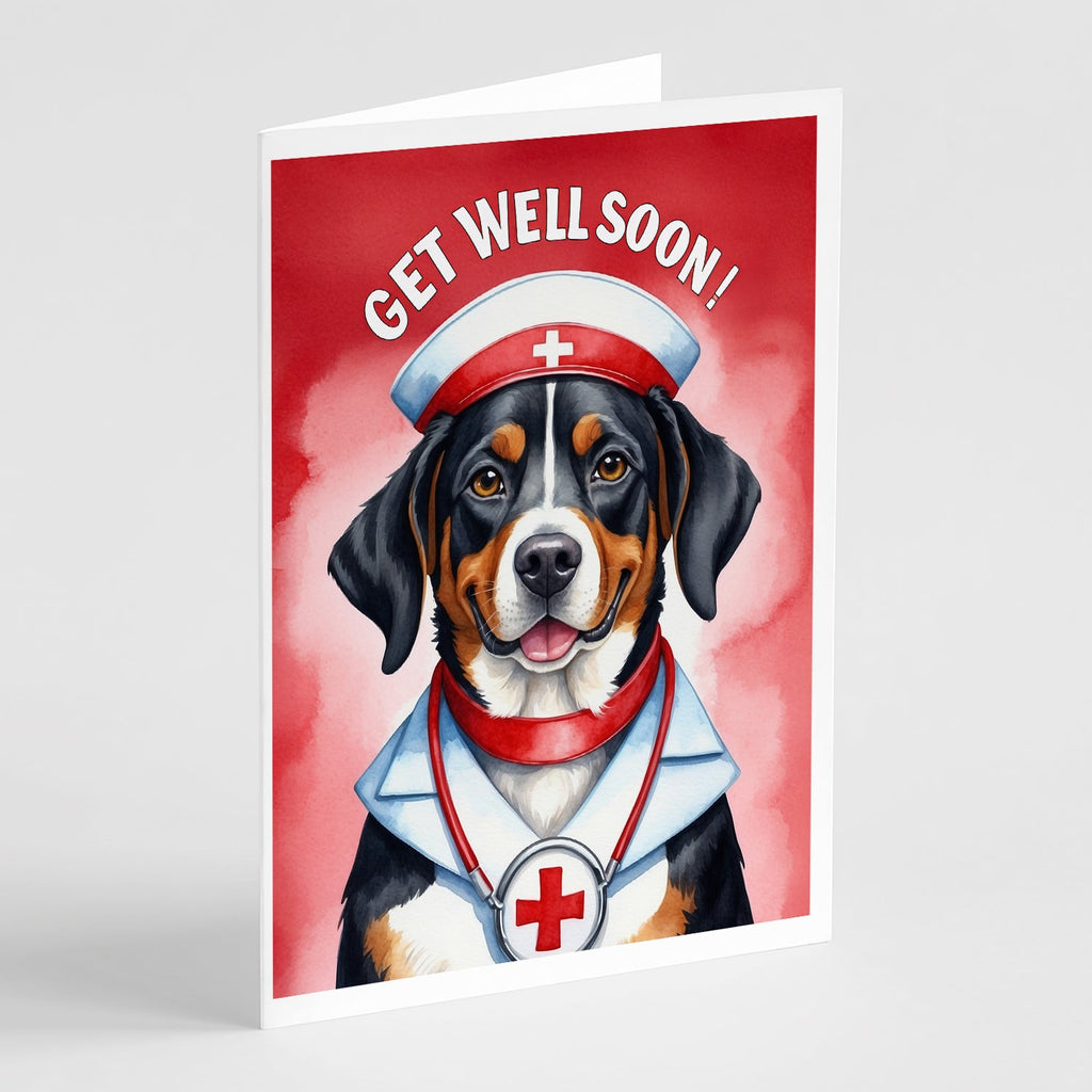 Entlebucher Mountain Dog Get Well Soon Greeting Cards Pack of 8 Blank Cards with Envelopes Whimsical A7 Size 5x7