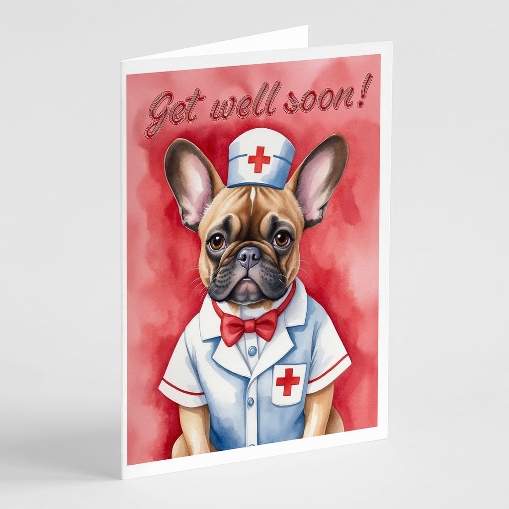 French Bulldog Get Well Soon Greeting Cards Pack of 8 Blank Cards with Envelopes Whimsical A7 Size 5x7