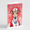 Greyhound Get Well Soon Greeting Cards Pack of 8 Blank Cards with Envelopes Whimsical A7 Size 5x7