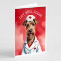 Irish Terrier Get Well Soon Greeting Cards Pack of 8 Blank Cards with Envelopes Whimsical A7 Size 5x7