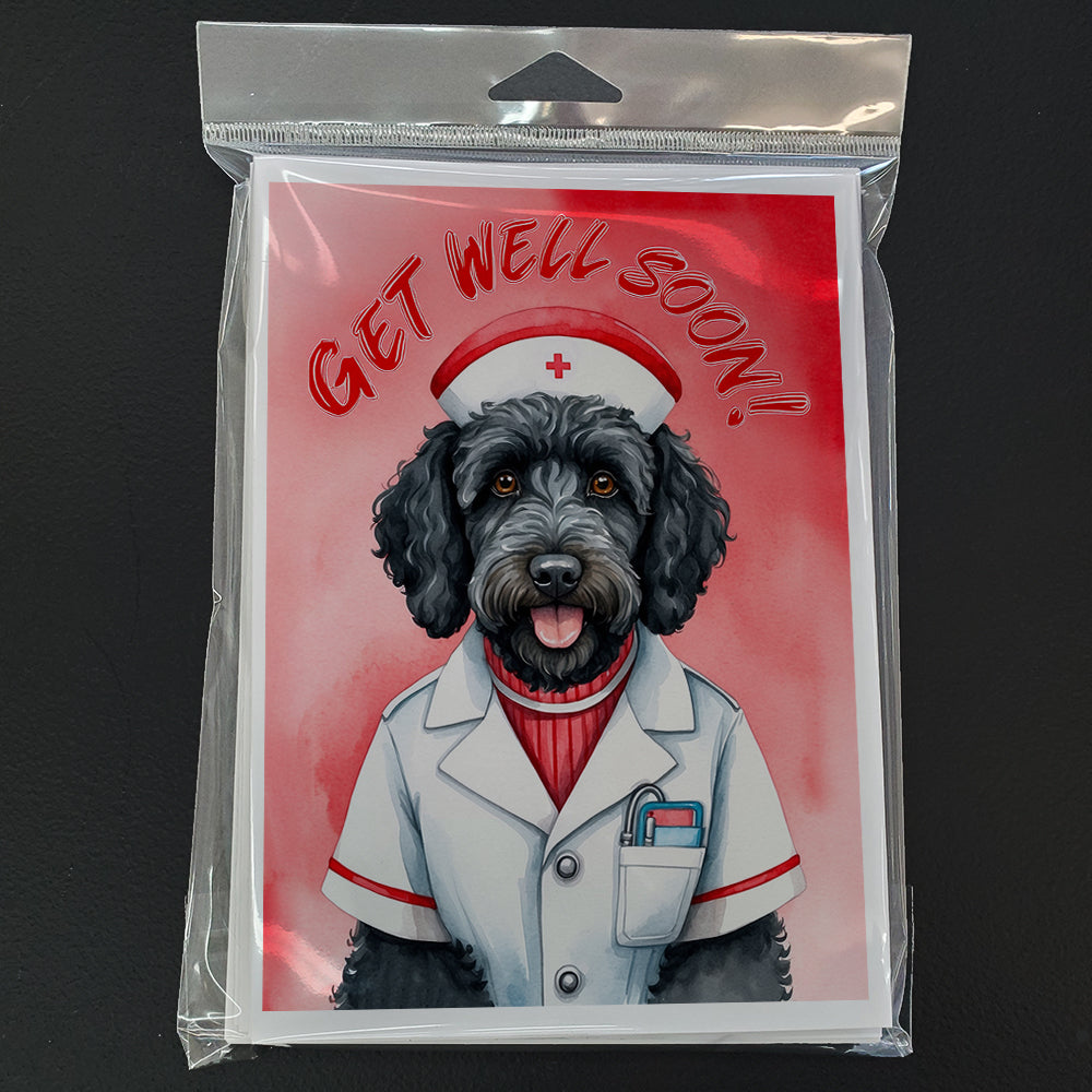 Labradoodle Get Well Soon Greeting Cards Pack of 8 Blank Cards with Envelopes Whimsical A7 Size 5x7