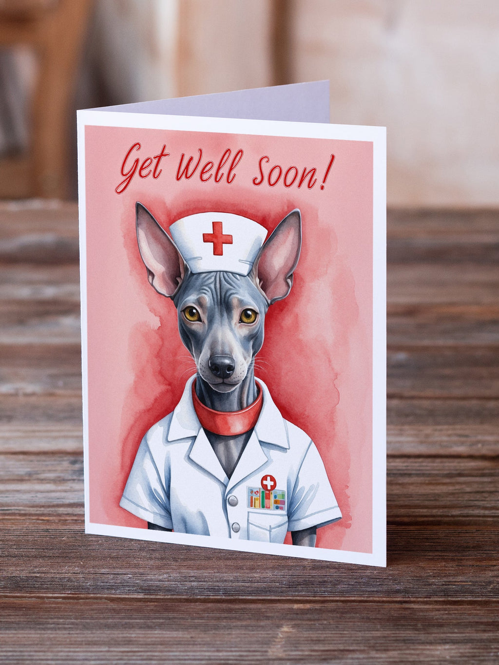 Mexican Hairless Dog Get Well Soon Greeting Cards Pack of 8 Blank Cards with Envelopes Whimsical A7 Size 5x7