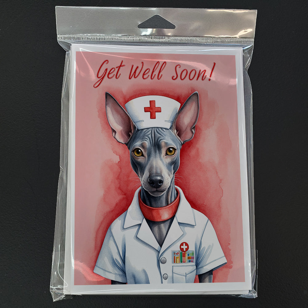 Mexican Hairless Dog Get Well Soon Greeting Cards Pack of 8 Blank Cards with Envelopes Whimsical A7 Size 5x7