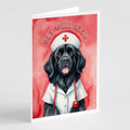 Newfoundland Get Well Soon Greeting Cards Pack of 8 Blank Cards with Envelopes Whimsical A7 Size 5x7
