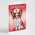 Papillon Get Well Soon Greeting Cards Pack of 8 Blank Cards with Envelopes Whimsical A7 Size 5x7