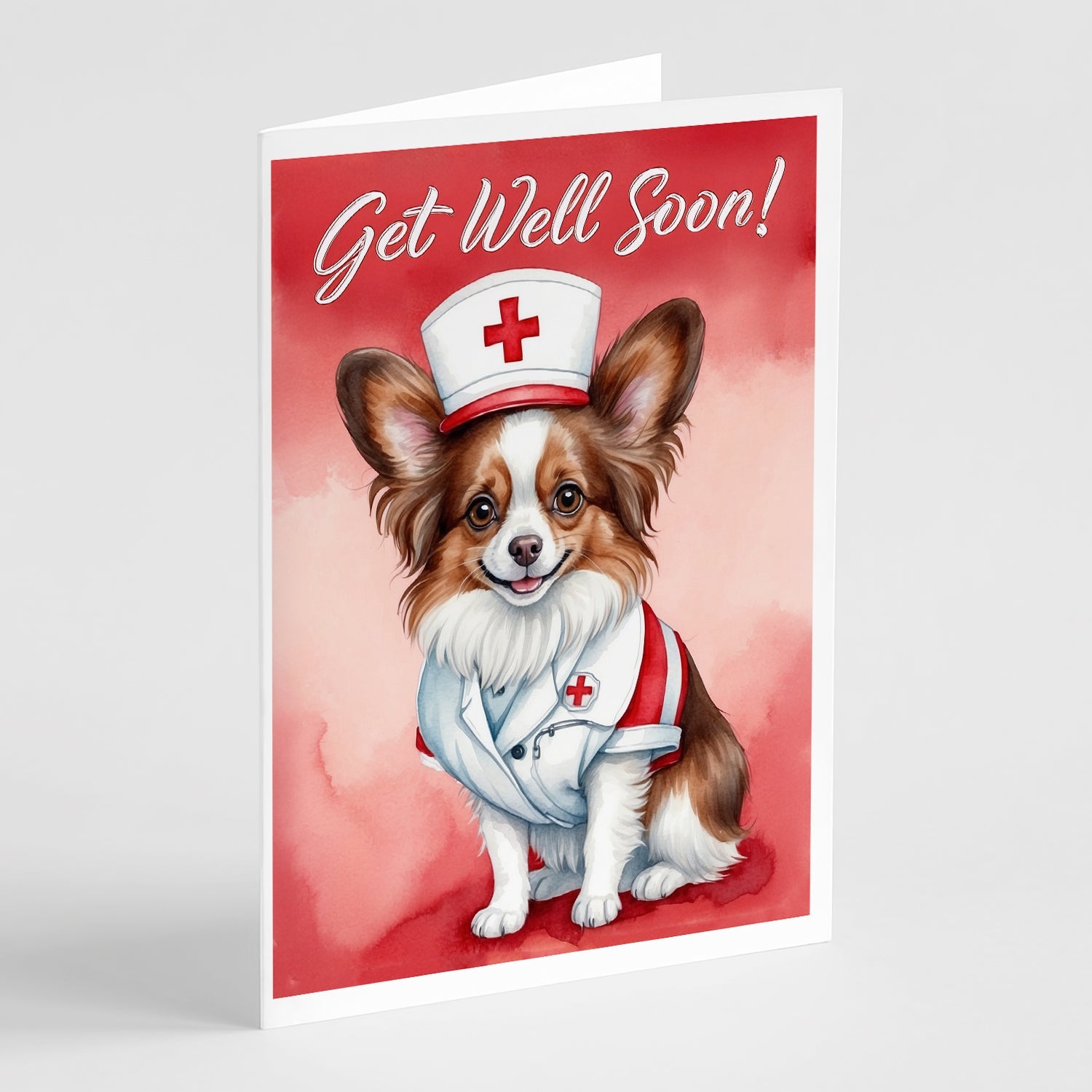 Papillon Get Well Soon Greeting Cards Pack of 8 Blank Cards with Envelopes Whimsical A7 Size 5x7