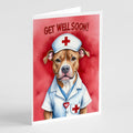Pit Bull Terrier Get Well Soon Greeting Cards Pack of 8 Blank Cards with Envelopes Whimsical A7 Size 5x7