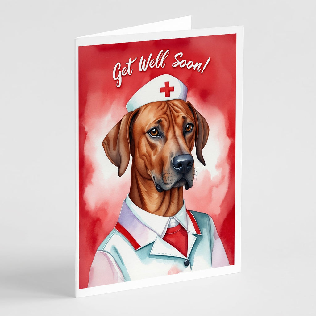 Rhodesian Ridgeback Get Well Soon Greeting Cards Pack of 8 Blank Cards with Envelopes Whimsical A7 Size 5x7