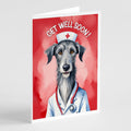 Scottish Deerhound Get Well Soon Greeting Cards Pack of 8 Blank Cards with Envelopes Whimsical A7 Size 5x7