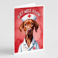 Vizsla Get Well Soon Greeting Cards Pack of 8 Blank Cards with Envelopes Whimsical A7 Size 5x7