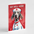Weimaraner Get Well Soon Greeting Cards Pack of 8 Blank Cards with Envelopes Whimsical A7 Size 5x7