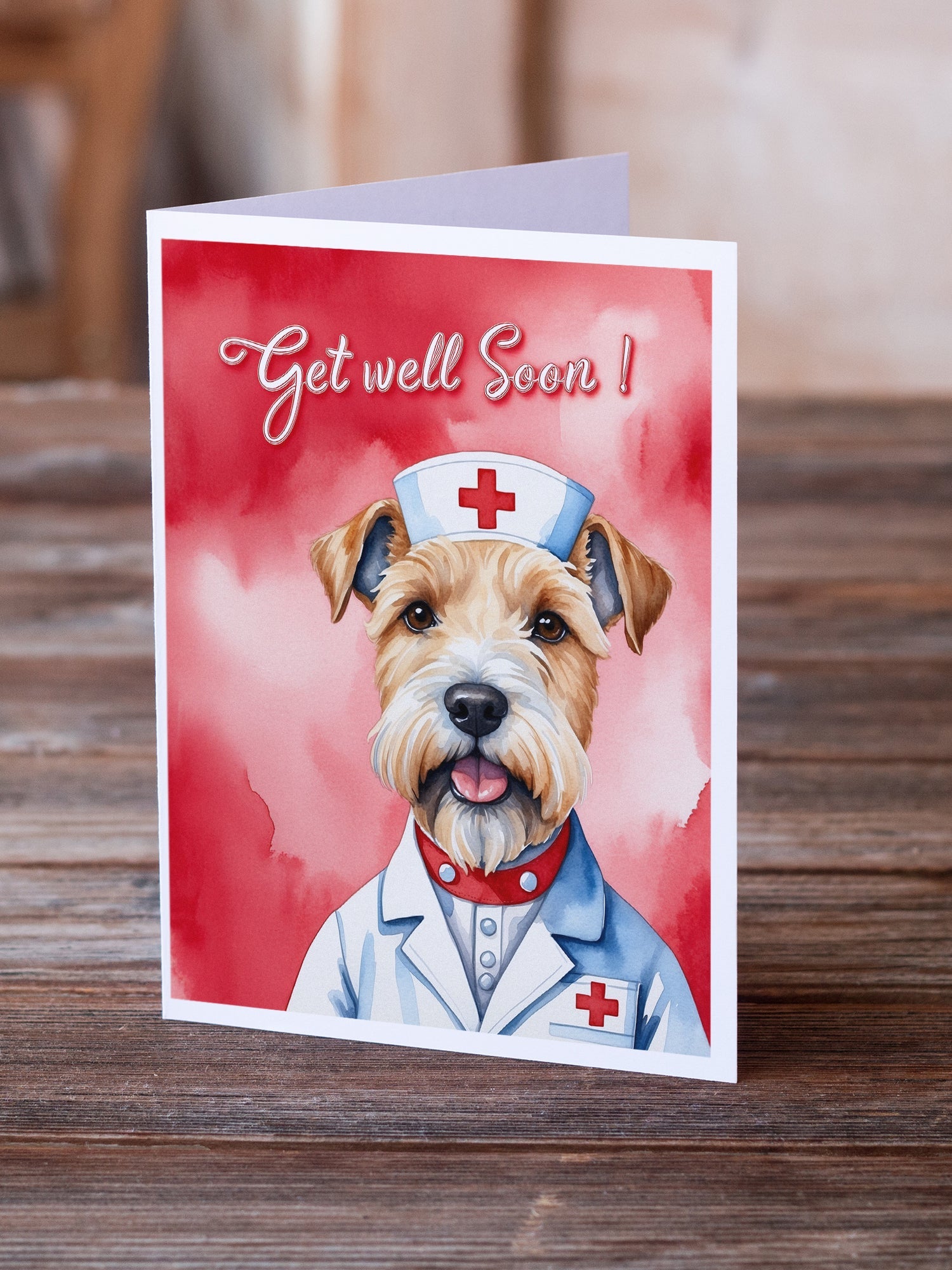 Wheaten Terrier Get Well Soon Greeting Cards Pack of 8 Blank Cards with Envelopes Whimsical A7 Size 5x7