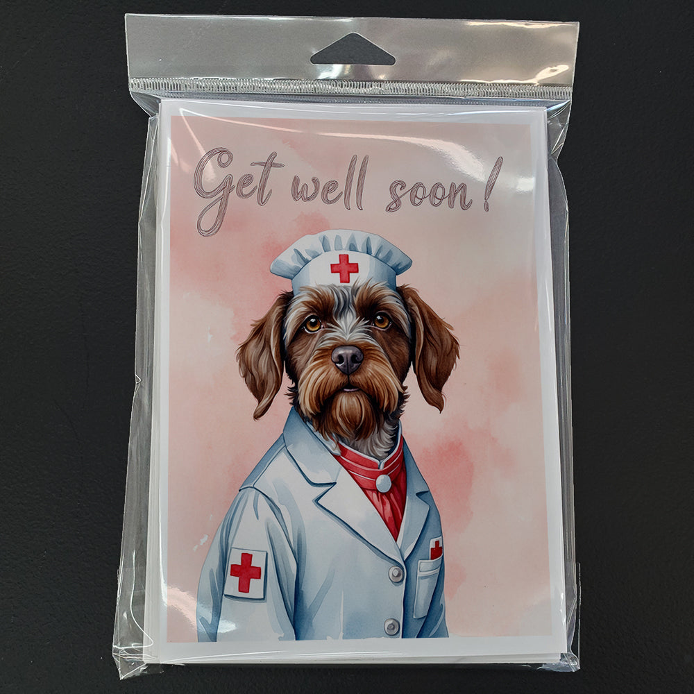 Wirehaired Pointing Griffon Get Well Soon Greeting Cards Pack of 8 Blank Cards with Envelopes Whimsical A7 Size 5x7