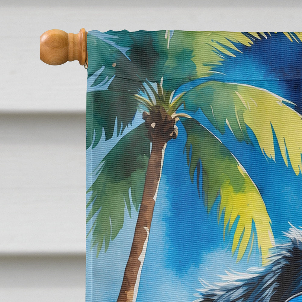 Bernese Mountain Dog Summer Beach Time House Flag 28x40 Porch Sleeve Pole Decorative Outside Yard Banner Artwork Wall Hanging, Polyester