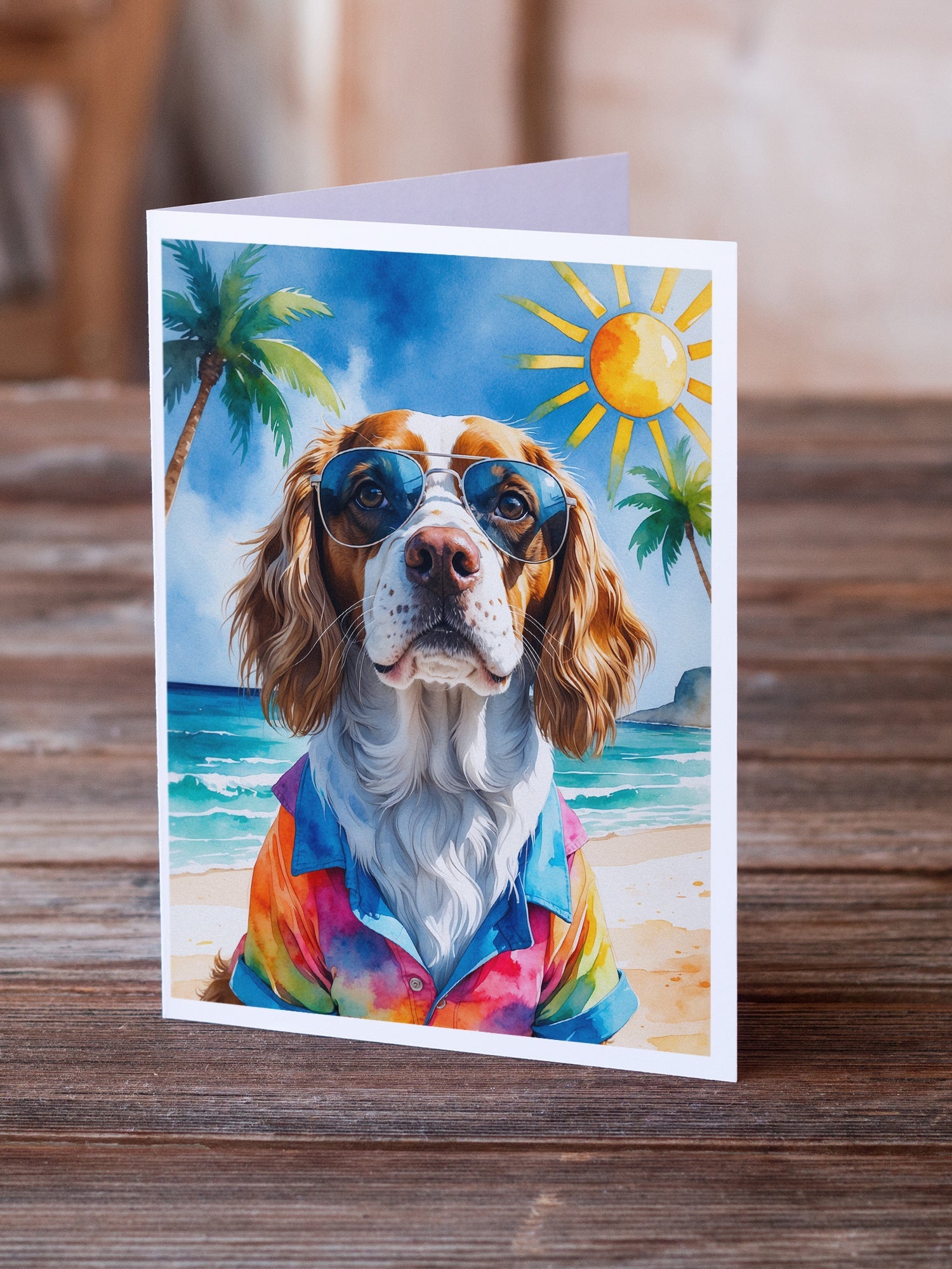 Brittany Summer Beach Time Greeting Cards Pack of 8 Blank Cards with Envelopes Whimsical A7 Size 5x7