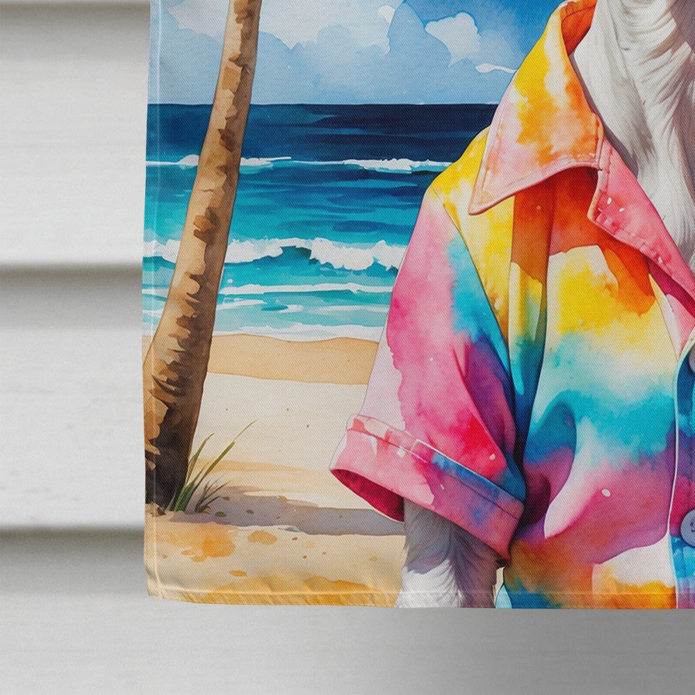 Chinese Crested Summer Beach Time House Flag 28x40 Porch Sleeve Pole Decorative Outside Yard Banner Artwork Wall Hanging, Polyester