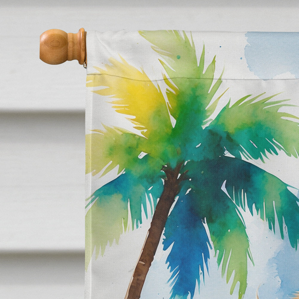 Cocker Spaniel Summer Beach Time House Flag 28x40 Porch Sleeve Pole Decorative Outside Yard Banner Artwork Wall Hanging, Polyester