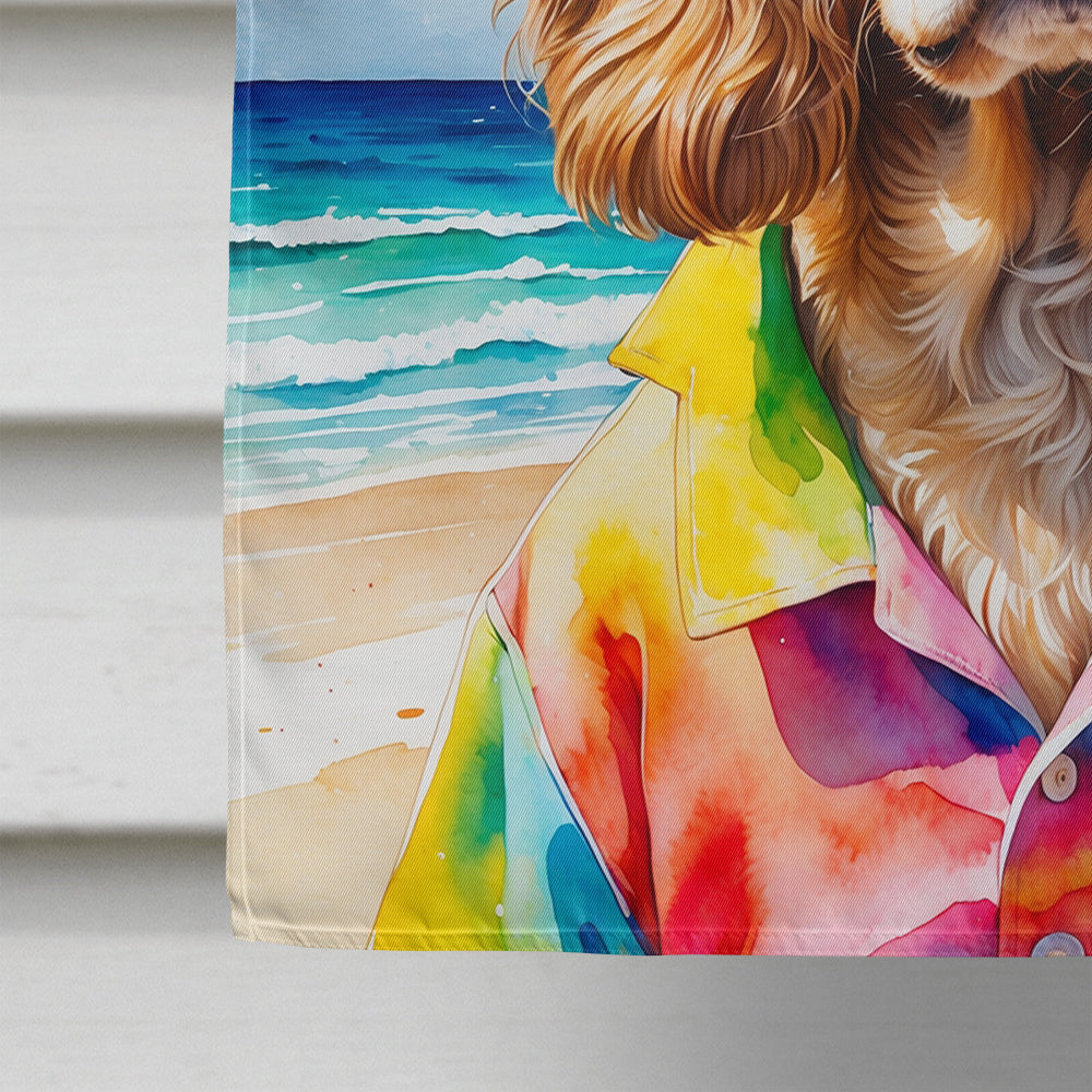 Cocker Spaniel Summer Beach Time House Flag 28x40 Porch Sleeve Pole Decorative Outside Yard Banner Artwork Wall Hanging, Polyester