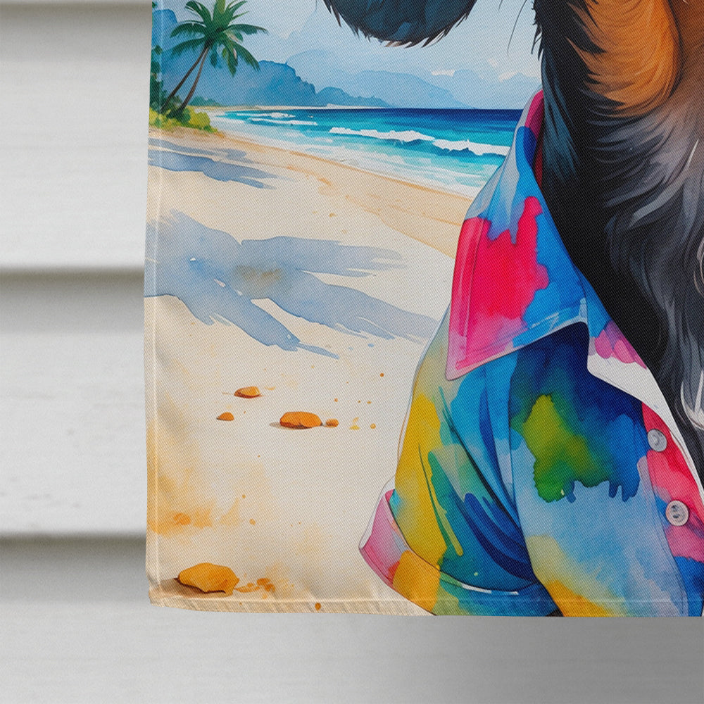 Dachshund Summer Beach Time House Flag 28x40 Porch Sleeve Pole Decorative Outside Yard Banner Artwork Wall Hanging, Polyester
