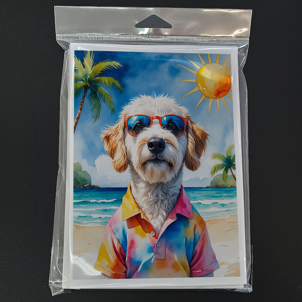 Labradoodle Summer Beach Time Greeting Cards Pack of 8 Blank Cards with Envelopes Whimsical A7 Size 5x7