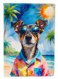 Miniature Pinscher Summer Beach Time House Flag 28x40 Porch Sleeve Pole Decorative Outside Yard Banner Artwork Wall Hanging, Polyester