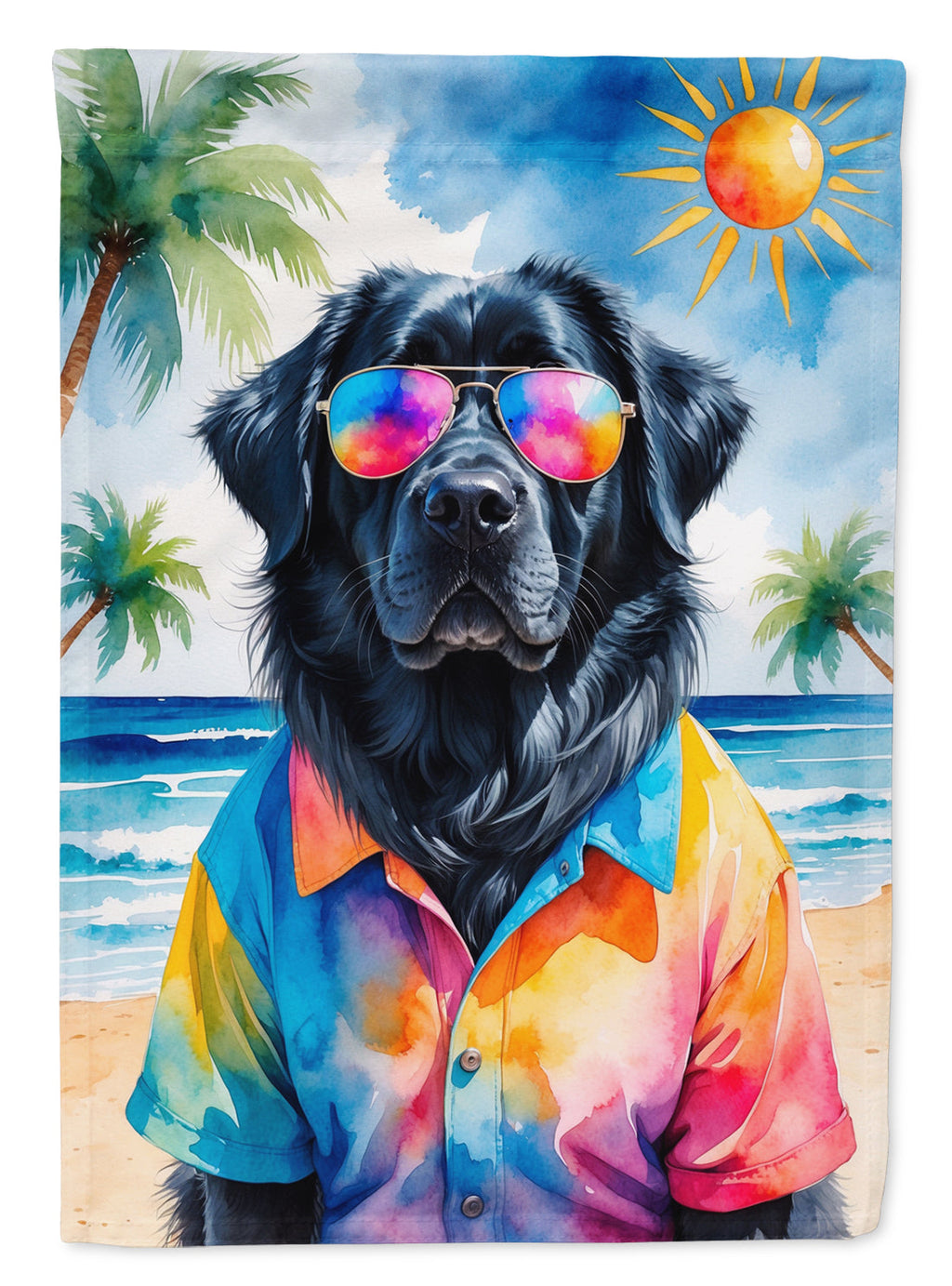 Newfoundland Summer Beach Time House Flag 28x40 Porch Sleeve Pole Decorative Outside Yard Banner Artwork Wall Hanging, Polyester