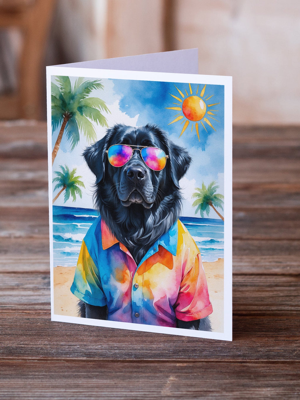 Newfoundland Summer Beach Time Greeting Cards Pack of 8 Blank Cards with Envelopes Whimsical A7 Size 5x7