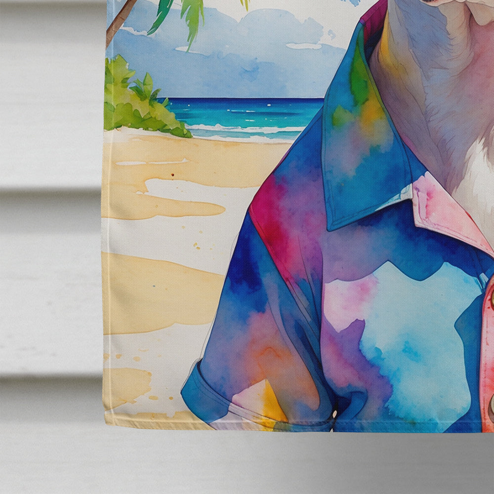 Pit Bull Terrier Summer Beach Time House Flag 28x40 Porch Sleeve Pole Decorative Outside Yard Banner Artwork Wall Hanging, Polyester