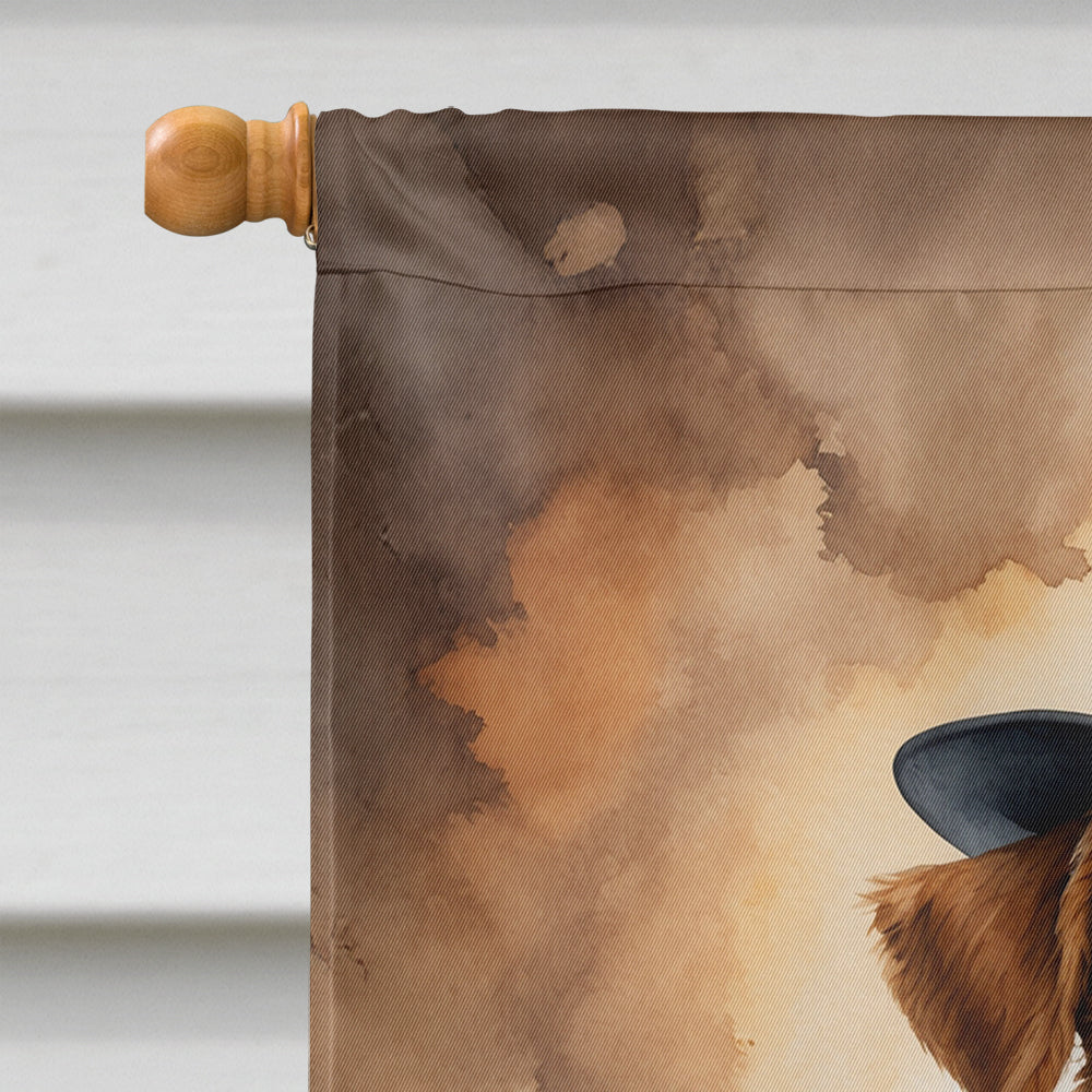 Airedale Terrier Thanksgiving House Flag 28x40 Porch Sleeve Pole Decorative Outside Yard Banner Artwork Wall Hanging, Polyester