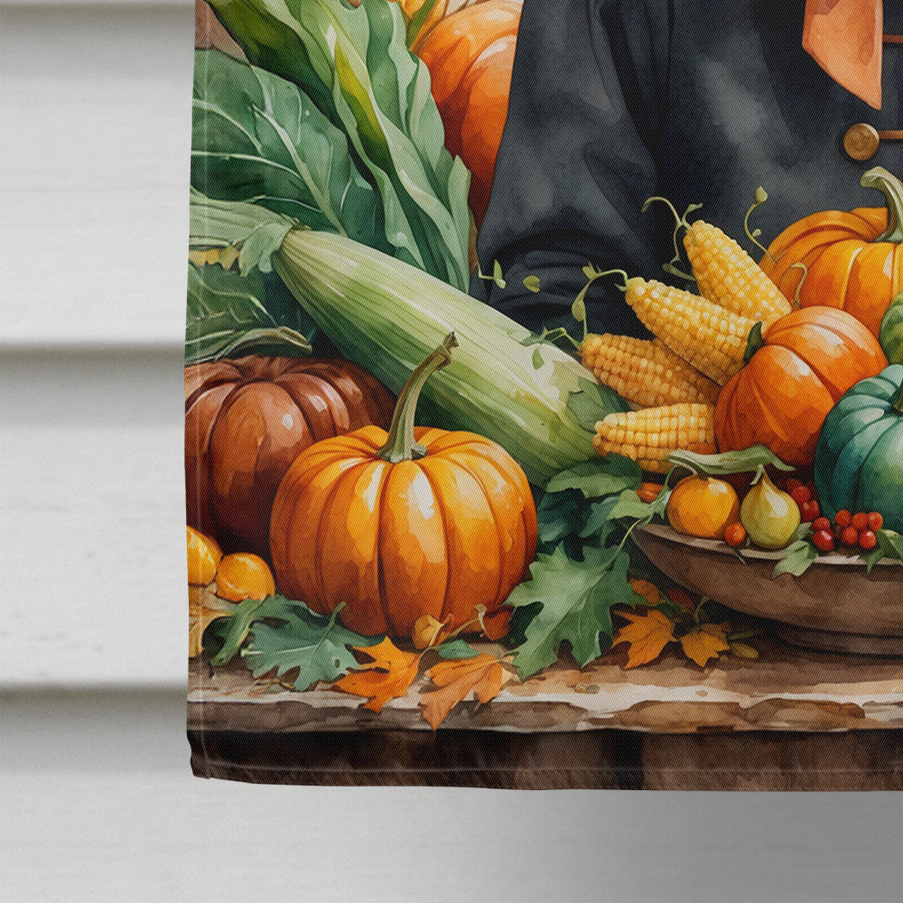 Airedale Terrier Thanksgiving House Flag 28x40 Porch Sleeve Pole Decorative Outside Yard Banner Artwork Wall Hanging, Polyester