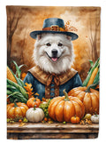 American Eskimo Thanksgiving House Flag 28x40 Porch Sleeve Pole Decorative Outside Yard Banner Artwork Wall Hanging, Polyester