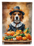 Beagle Thanksgiving House Flag 28x40 Porch Sleeve Pole Decorative Outside Yard Banner Artwork Wall Hanging, Polyester