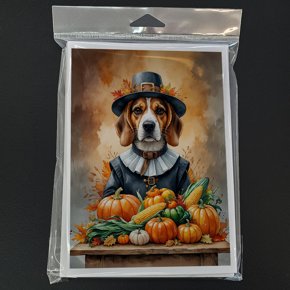 Beagle Thanksgiving Greeting Cards Pack of 8 Blank Cards with Envelopes Whimsical A7 Size 5x7