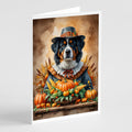 Bernese Mountain Dog Thanksgiving Greeting Cards Pack of 8 Blank Cards with Envelopes Whimsical A7 Size 5x7