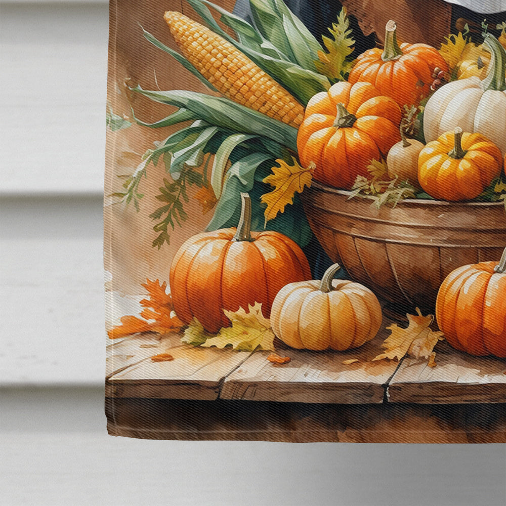 White Boxer Thanksgiving House Flag 28x40 Porch Sleeve Pole Decorative Outside Yard Banner Artwork Wall Hanging, Polyester