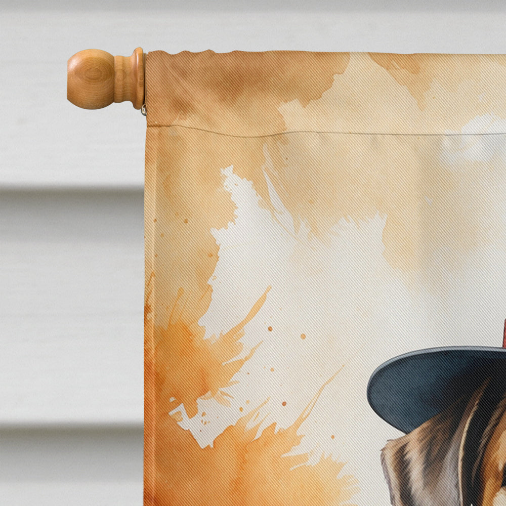 Bullmastiff Thanksgiving House Flag 28x40 Porch Sleeve Pole Decorative Outside Yard Banner Artwork Wall Hanging, Polyester