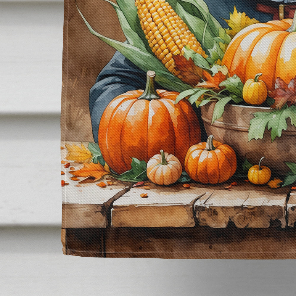 Bullmastiff Thanksgiving House Flag 28x40 Porch Sleeve Pole Decorative Outside Yard Banner Artwork Wall Hanging, Polyester