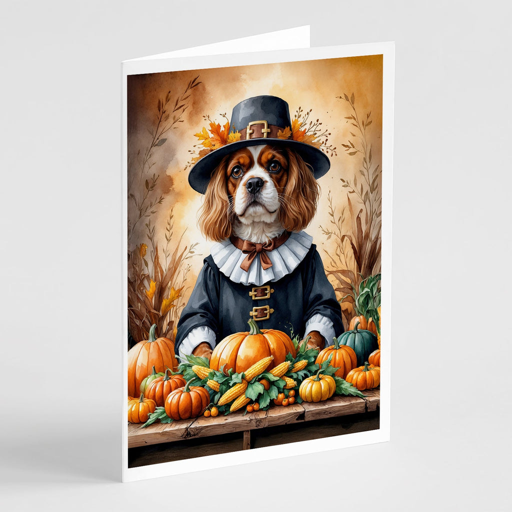 Cavalier Spaniel Thanksgiving Greeting Cards Pack of 8 Blank Cards with Envelopes Whimsical A7 Size 5x7