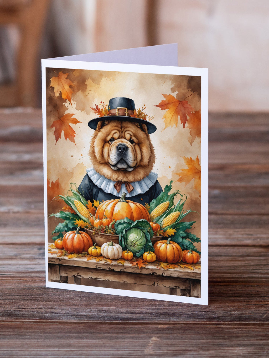 Chow Chow Thanksgiving Greeting Cards Pack of 8 Blank Cards with Envelopes Whimsical A7 Size 5x7
