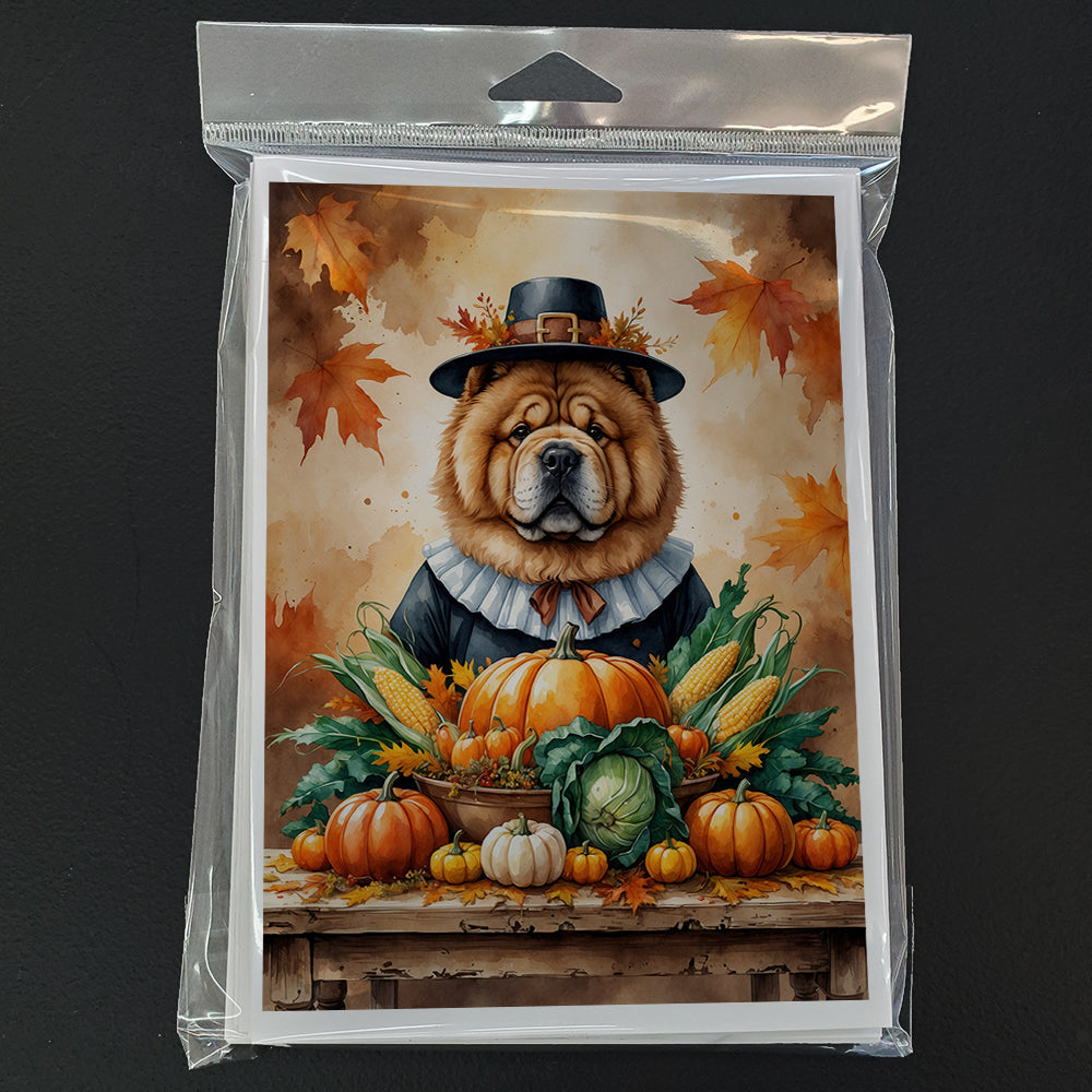 Chow Chow Thanksgiving Greeting Cards Pack of 8 Blank Cards with Envelopes Whimsical A7 Size 5x7