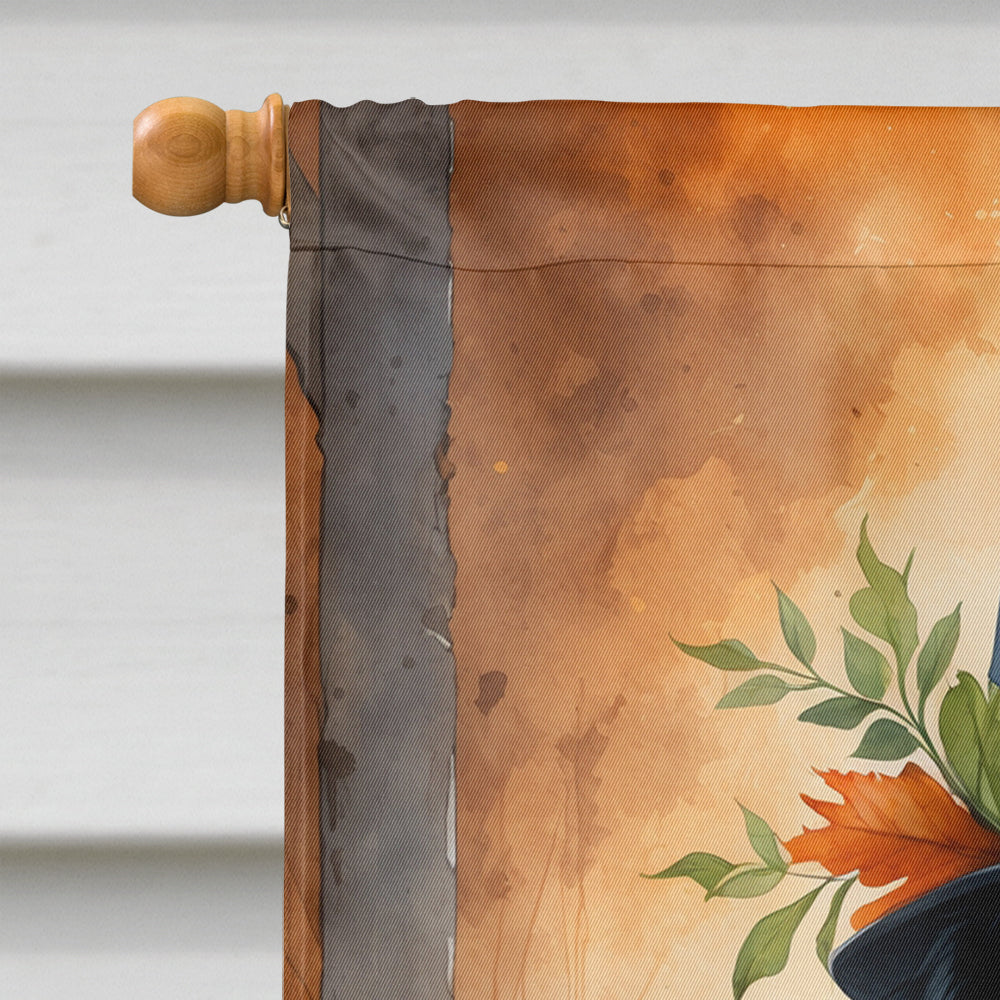 Dachshund Thanksgiving House Flag 28x40 Porch Sleeve Pole Decorative Outside Yard Banner Artwork Wall Hanging, Polyester